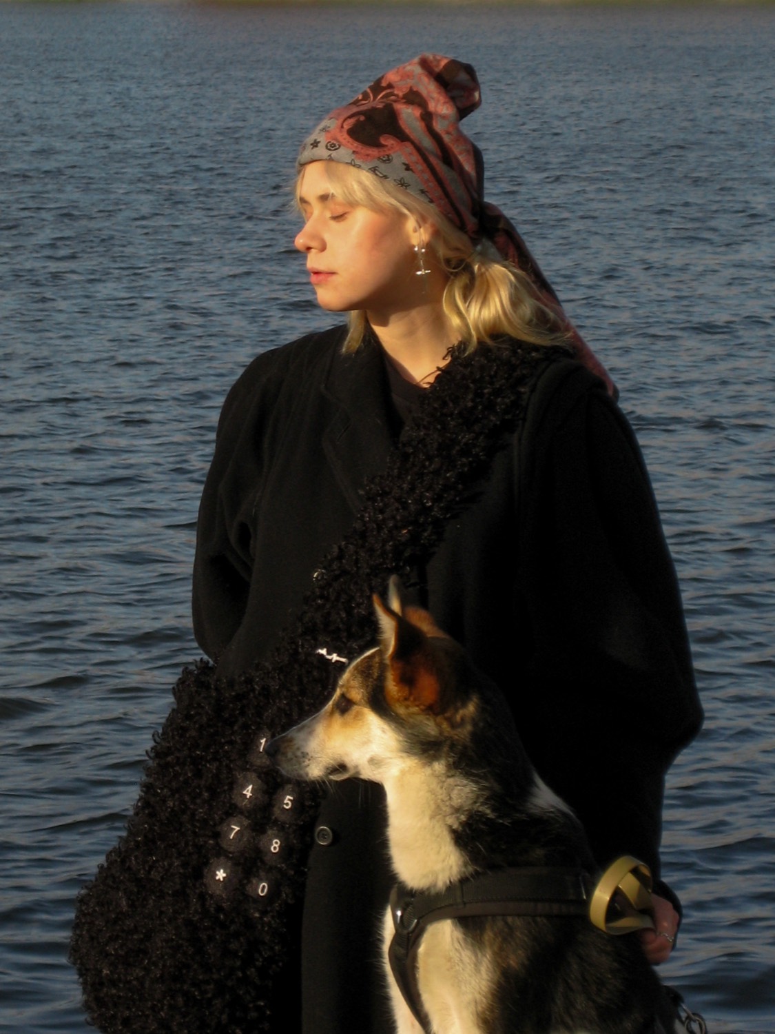 By the water with my dog at golden hour