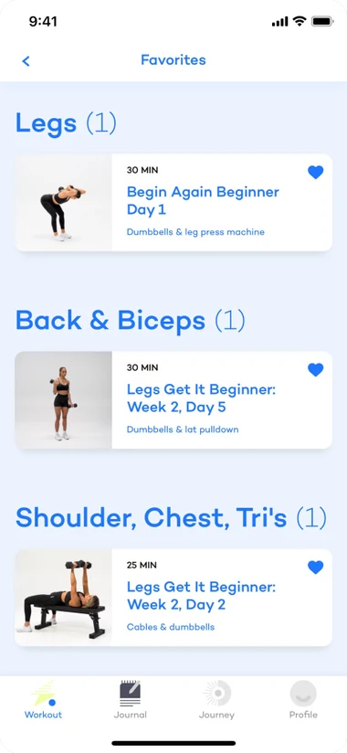 Screen from a benchmarked fitness app 8 of 15