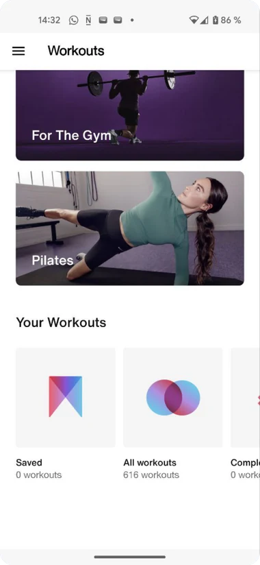 Screen from a benchmarked fitness app 10 of 15