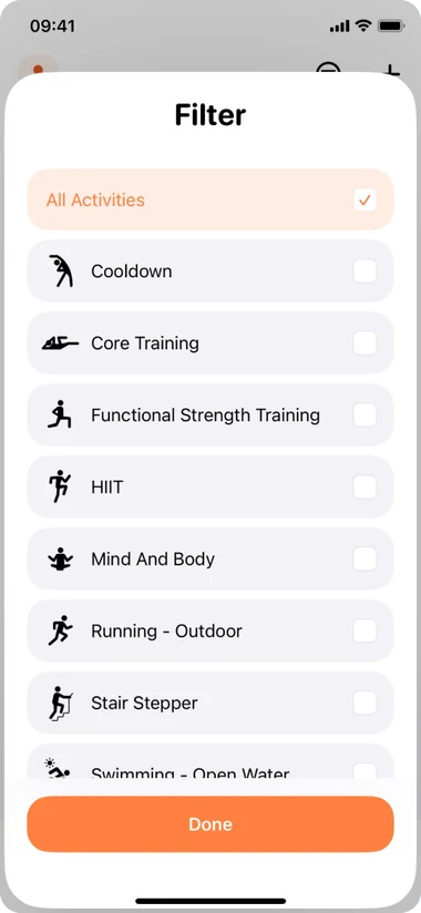 Screen from a benchmarked fitness app 11 of 15