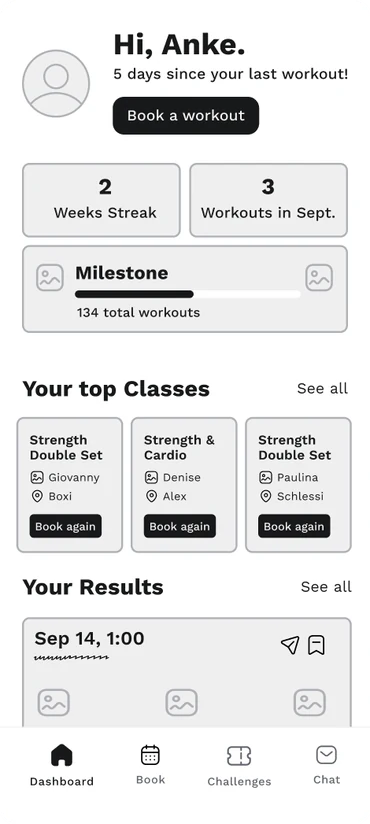 Wireframe of the first Beat81 redesign 1 of 14